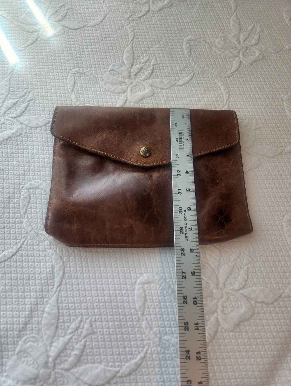 Patricia Nash Brown Distressed Leather Envelope Pouch